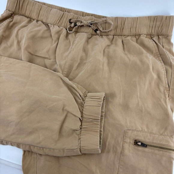 Banana Republic Pants - Banana Republic Cargo Joggers Women Large Tan Tencel Lyocell Utility Gorpcore